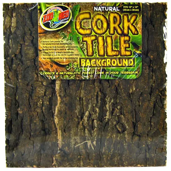 Zoo Med Natural Cork Tile Background for Terrariums, 12" x 12" - 1 count