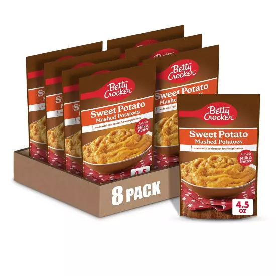 Betty Crocker Sweet Potato Mashed Potatoes 4.5 oz, Pack of 8.