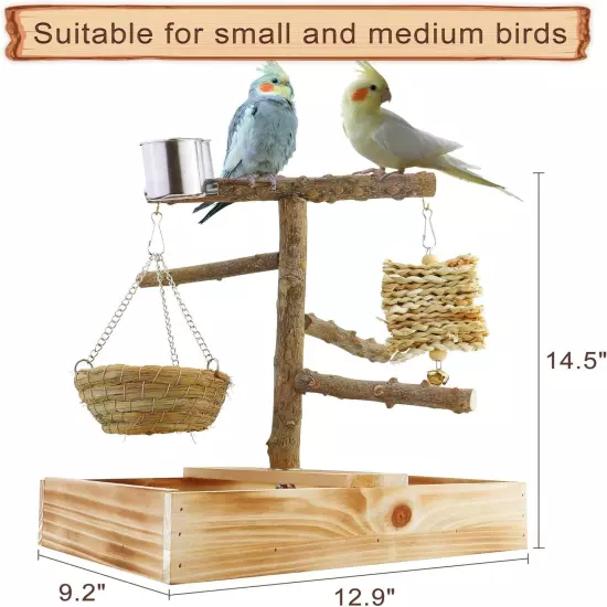 Mogoko Natural Bird Playground Perches, Cage Accessories, natural 