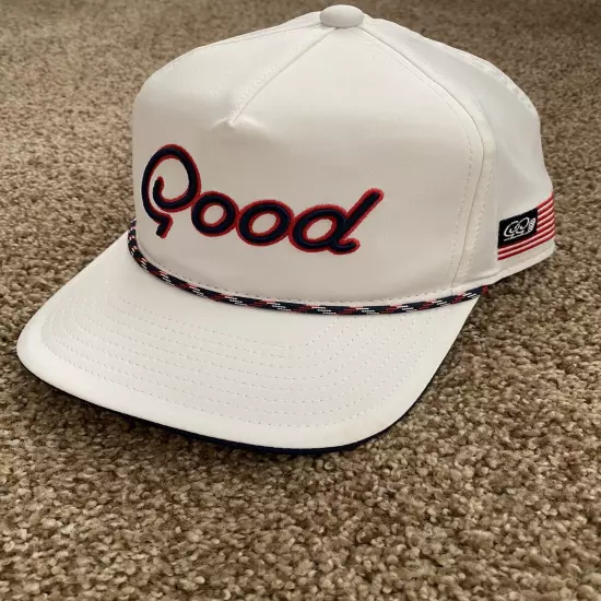 NEW GoodGood Livin' The Dream Rope USA Snapback Golf Hat Cap - White Good Good