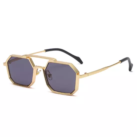 Fashion Steampunk Sunglasses Mens Women Gold Metal Bar Retro Shade Glasses UV400