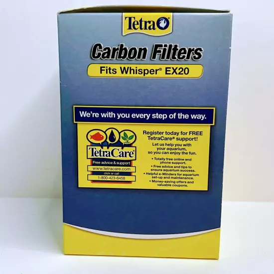 4-Pack Medium Tetra Carbon Filters fit Whisper EX20 Cartridge for Fish Aquarium