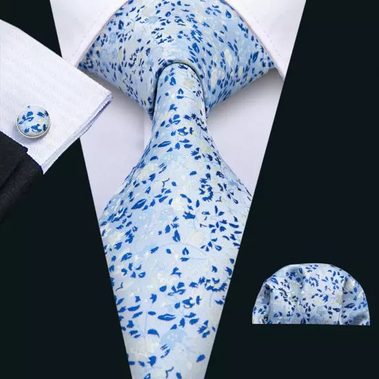 USA Mens Tie Striped Paisley Solid Paisley Necktie Hanky Cufflink Set Wedding