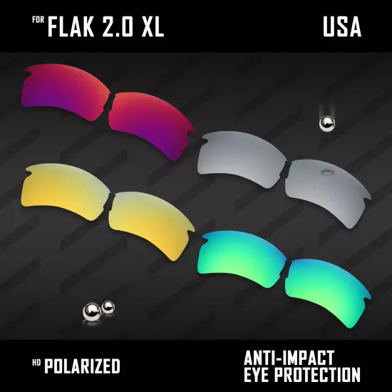 Anti Scratch Polarized Replacement Lenses for-Oakley Flak 2.0 XL OO9188 Options