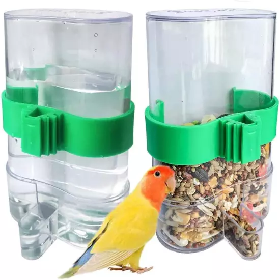 Bird Water Dispenser Parrot Water Feeder Bird Seed Container for Cage Parakeet W