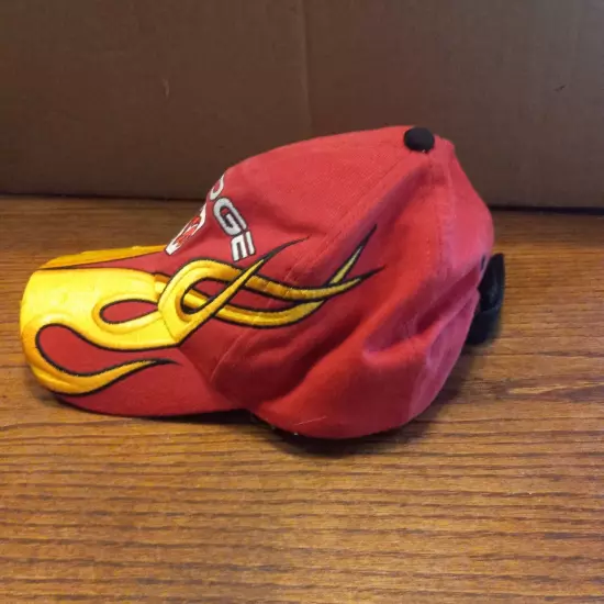 Vintage Dodge Flames Ram Logo Snapback Trucker Red Yellow Adjustable