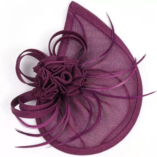 Fascinators for Women Derby Pillbox Hat Cocktail Tea Party Feather Headband