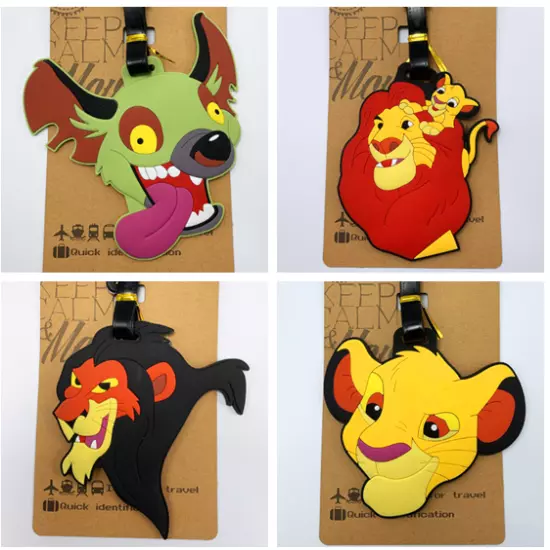 4 Styles Disney The Lion King PVC Travel Baggage Backpack Suitcase Luggage Tags