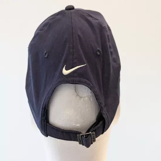 Nike DriFit lightweight Pinstripe Pattern Hat Baseball Cap Adjustable Strap Navy