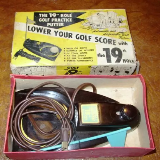 Golf Practice office Putting Machine 1950s 1960s WORKS!! "The 19 Hole" Vintage