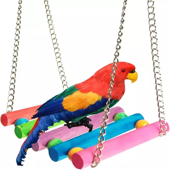 Bird Parrot Toys Swing Hanging,Bird Cage Accessories Toy Hammock for Pa