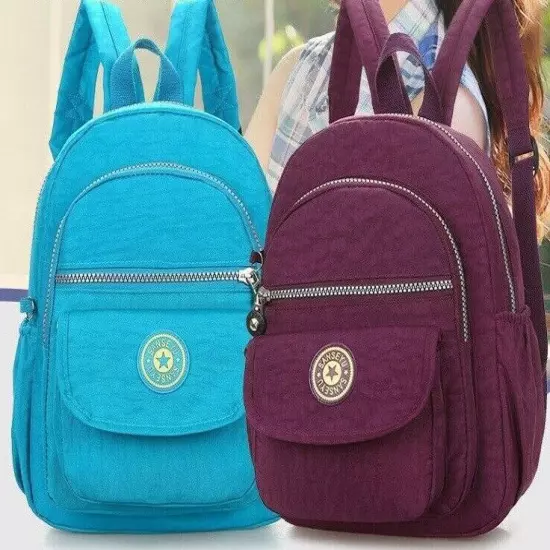 Waterproof Mini Backpack Women Purse Nylon Shoulder Rucksack Small Travel Bag