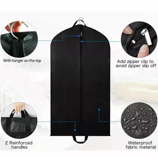 Large Travel Garment Bag Suit Cover Dress Storage Foldable Carrier Bag w/ Handle