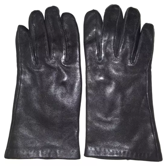 Intercontineal Leather Industries lined black leather gloves womens size 7.5