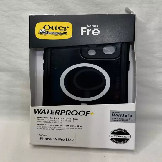 OtterBox & LifeProof FRE Case for iPhone 14 Pro max - Black- Waterproof -Magsafe