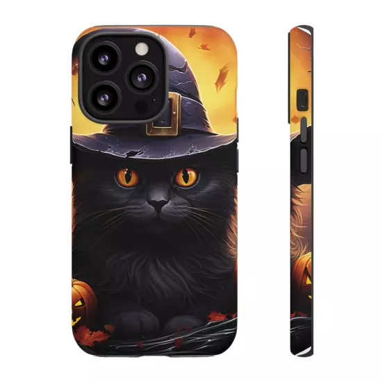 Custom Dual Layer Protective iPhone Case, Cat Witch