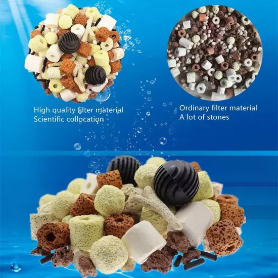 Aquarium Filter Media Bio Balls Ceramic Rings Fish Tank Pond Filter Biological