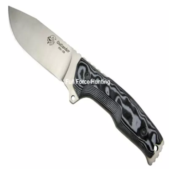 J&V Knives Outlander Black Micarta Full Tang Fixed Blade Knife Tactical Hunting