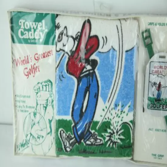 Vintage Shelby Towel Caddy World's Greatest Golfer Novelty Golf Gift Golfing