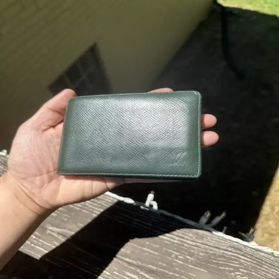 Louis Vuitton Green. Taiga Leather Bifold 100% Authentic.