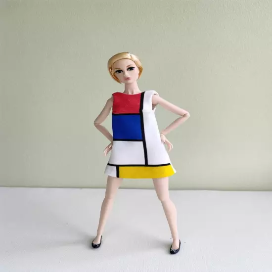 Red & Blue Color Block dress for Poppy Parker, Nu face, Nippon by Olgaomi