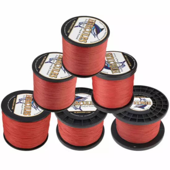 HERCULES 1094 Yards 8 Strands Extreme Weave 10-300lb Red PE Braided Fishing Line