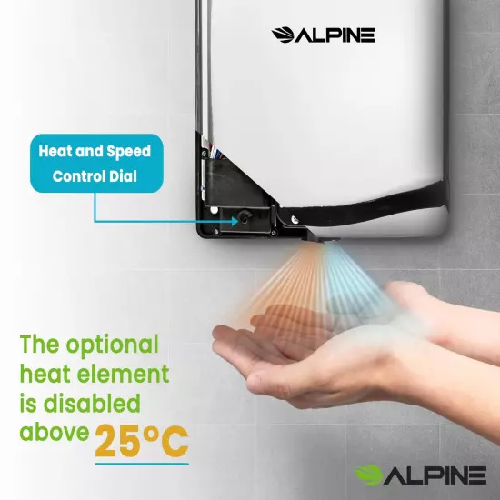 Alpine Commercial Hand Dryer with HEPA Filter, 8 Seconds Extreme Speed Electric