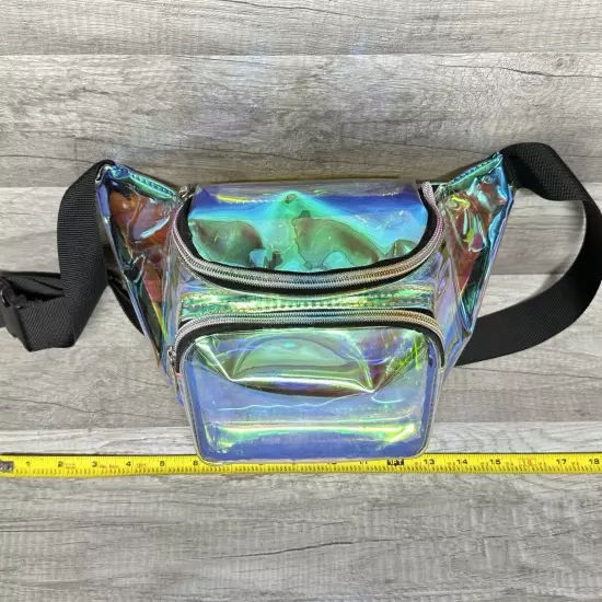 Wododo Women’s Fanny Pack Clear Iridescent Belt Wallet Concert￼