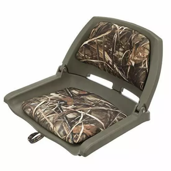  98391GNMX Padded Boat Seat, Camouflage, Molded Plastic Frame, 20 Inches W x 