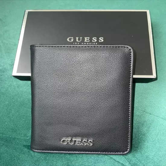 Guess Los Angeles ID Card Case Black Passport Holder *NIB **