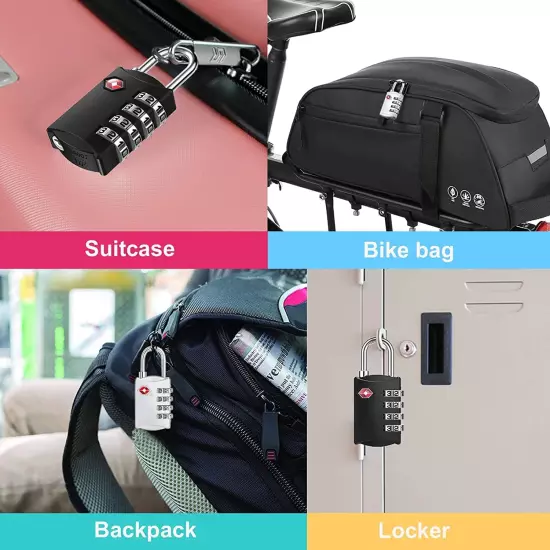 Travel Lock 2 Pack, Luggage Locks TSA Approved for Suitcase, Backpack, Briefcase