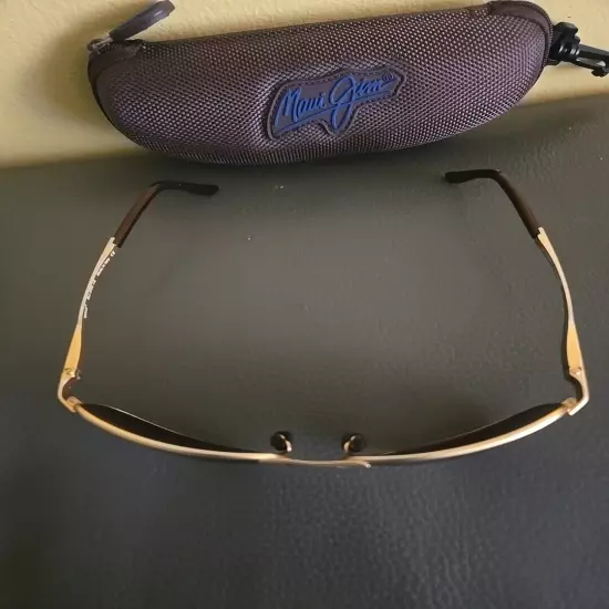 Maui Jim Bayfront MJ-205-16 Brushed Gold Sunglasses Made In Italy 