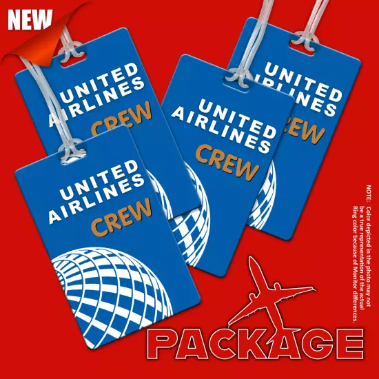 United Airlines Crew Luggage Tags (Set of 4)