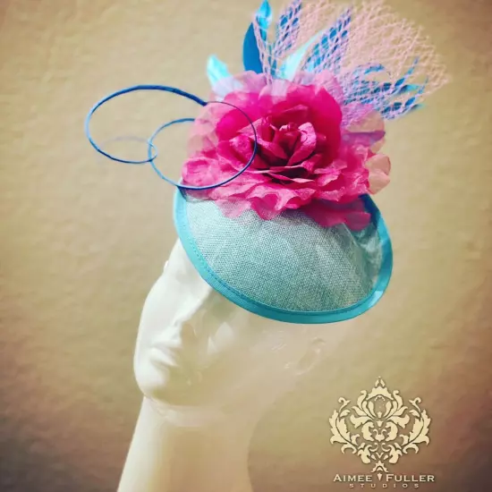 Kentucky Derby Fascinator Purple Cream White Royal Ascot Hat Cocktail Hat