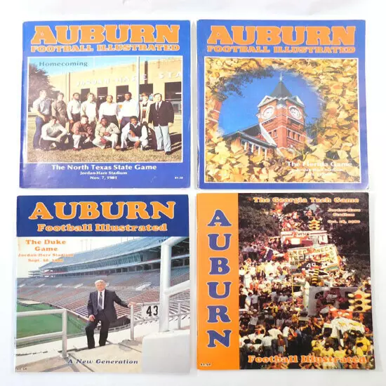 Lot of (4) Different 1980 & 1981 Auburn College Football Programs