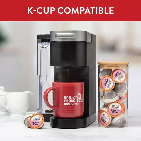 Compostable Coffee Pods - Donut Shop (36 Ct) K Cup Compatible Including Keuri...