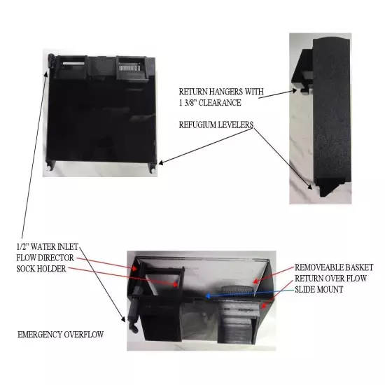 Refugium, WSR-16-3X5-G5 Hang on Refugium Sock Filter System