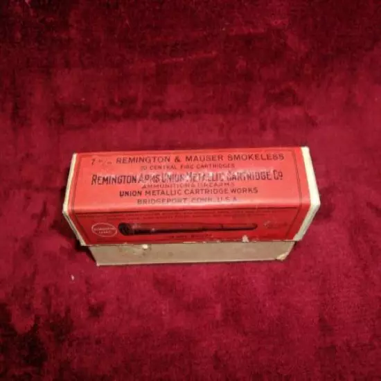  Vintage 2 Part Remington UMC 7mm Mauser Ammo Box, (Empty)