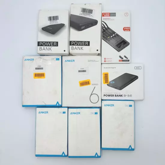 Assorted Powerbanks Collection - Anker & More, Wireless Charging, USB-C Lot of 9