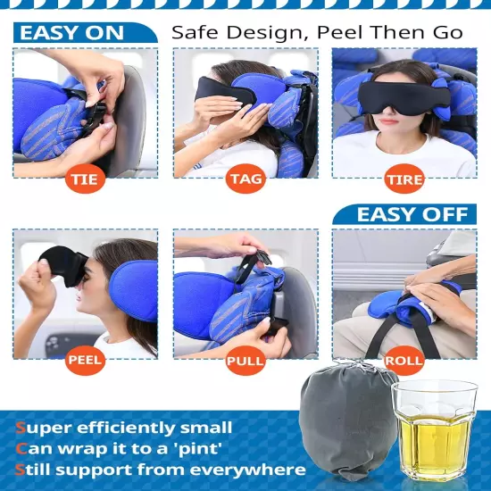 Travel Pillows for Airplanes, Airplane Pillow for Long Flight, Airplane Head Str