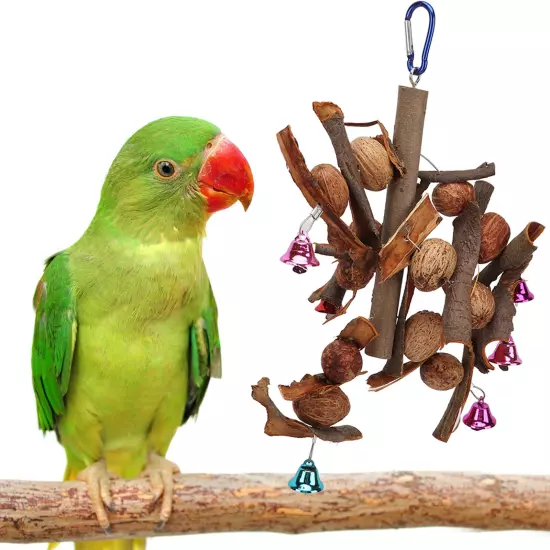  Chewing String Safe Healthy Hanging Bird Bite Toy With Bell And Hook AD5