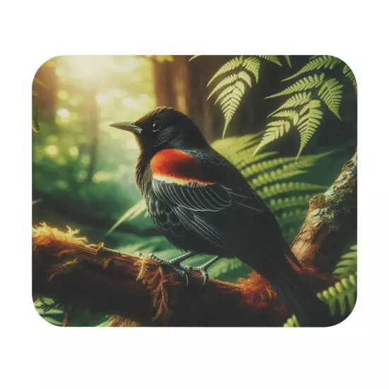 Mouse Pad (Rectangle) Red Winged Blackbird in Natural Environment Design 2