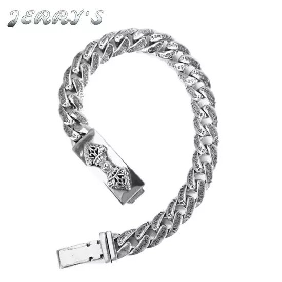 10MM Real 925 Sterling Silver Cuban Link Chain Mens Fashion Hip Hop Bracelet 8.6