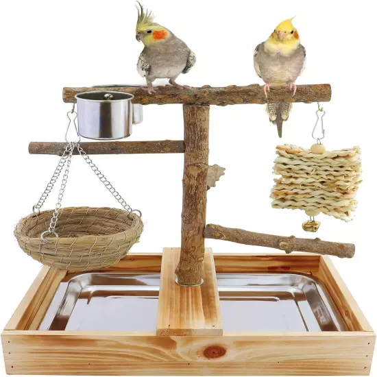 Mogoko Natural Bird Playground Perches, Cage Accessories, natural 