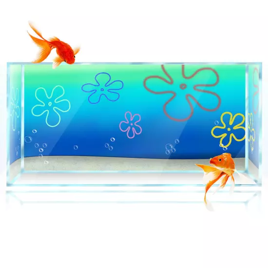 Aquarium Background Sticker, Cartoon Bob Underwater Fish Tank Decorations Poster