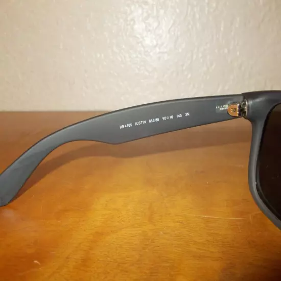 Ray Ban RB 4165 JUSTIN 852/88 Matte Gray Frame Gray Lenses Sunglasses