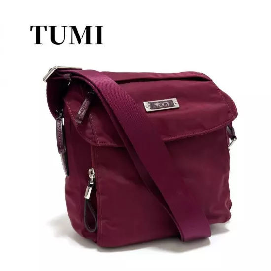 Tumi Shoulder Bag Messenger Purple Nylon