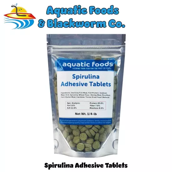 Spirulina Adhesive Tablets for Bottom Feeders, Tropical Fish & More. WL