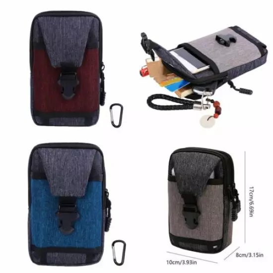 7'' Tactical Waist Pack Unisex Molle Phone Pouch Bags with Hook EDC Storage Pack