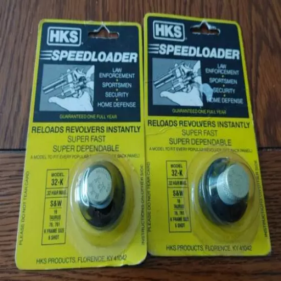 2 pack HKS 32-K Speedloaders H&R Mag Six Round .32 K Frame S&W/Taurus Revolvers